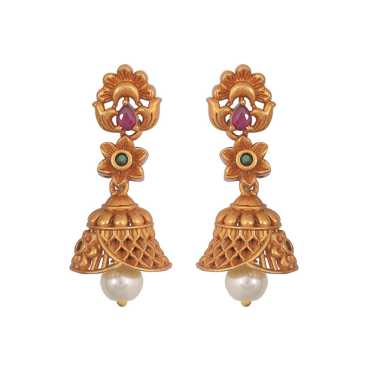 Antique gold nakshi earrings - Indian Jewellery Designs